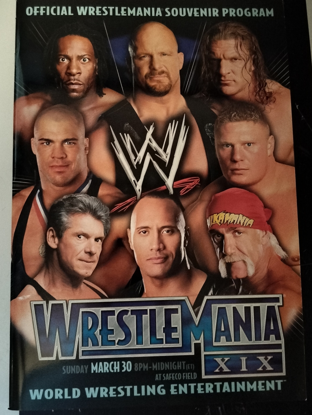 WWE WrestleMania Program - Black and Blue Cover